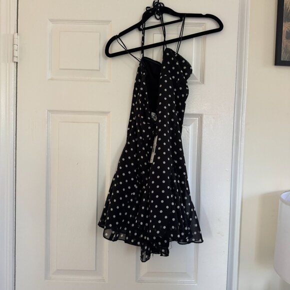 *NWT* Princess Polly Delamere Mini Dress - Black & White Polka Dot - Picture 4 of 5